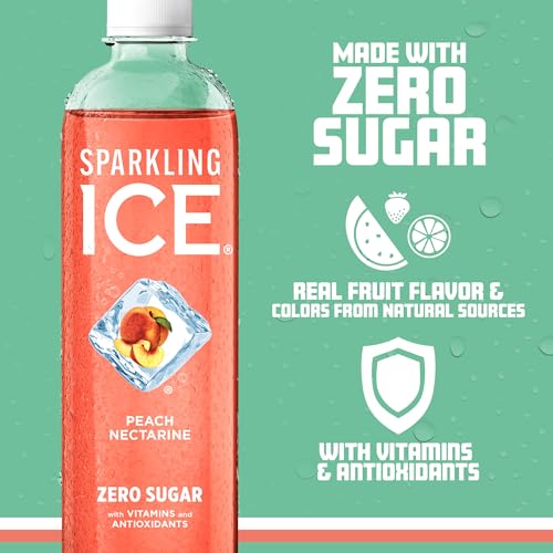 Sparkling Ice, Peach Nectarine Sparkling Water, Zero Sugar Flavored Water, with Vitamins Sparkling ICE uk supplements