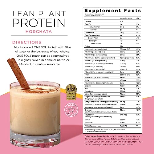 One Sol Lean Plant Protein Powder Horchata, Low Carb, Gluten Free One Sol uk supplements