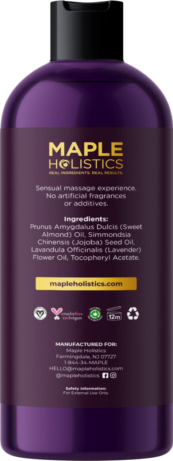 Aromatherapy Sensual Massage Oil for Couples - Relaxing Full Body Massage Oil for Date Maple Holistics uk supplements