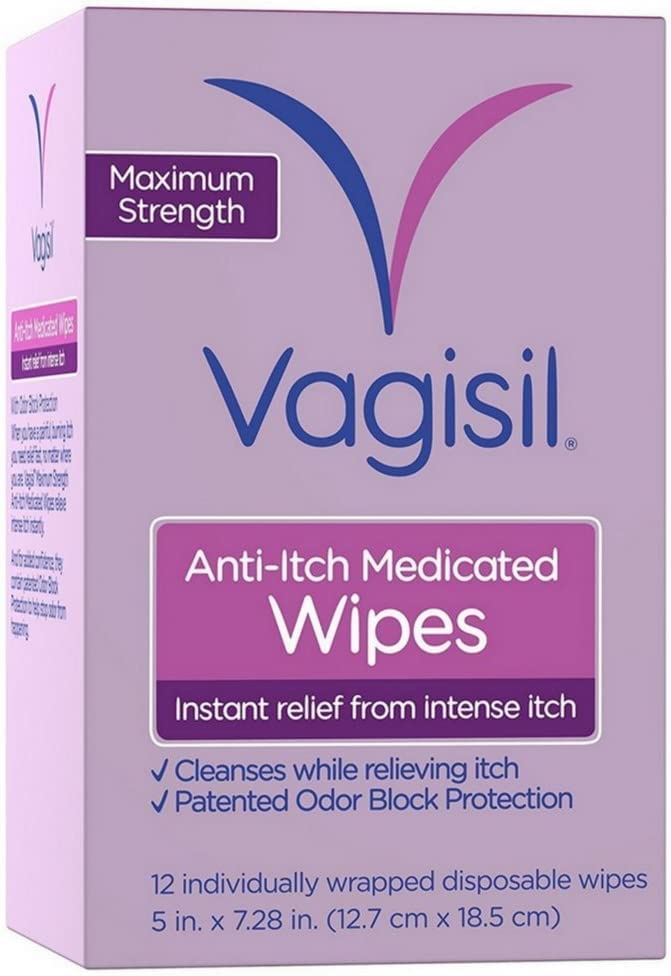 Vagisil Anti-Itch Medicated Wipes, Maximum Strength 12 ea (Pack of 6) Vagisil uk supplements