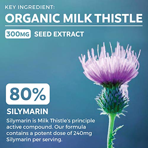 Organic Liver Cleanse Detox & Repair (Vegan, Non-GMO) Milk Thistle Extract (80% Silymarin) PURE CO uk supplements