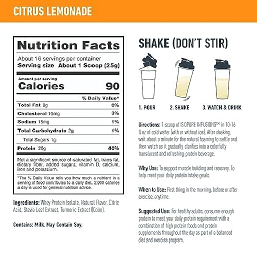 Isopure Protein Powder, Clear Whey Isolate Protein, Post Workout Recovery Drink Mix Isopure uk supplements