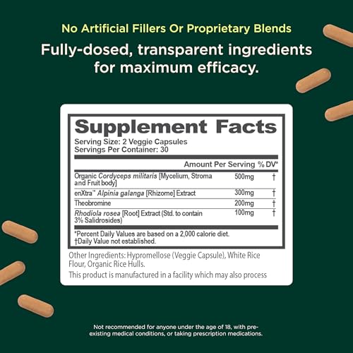 The Genius Brand Rise + Shine Nootropic – Cordyceps & Rhodiola Rosea – Caffeine-Free Energy & Mood Support – Focus, Clarity & Emotional Balance – 30 Servings The Genius Brand uk supplements