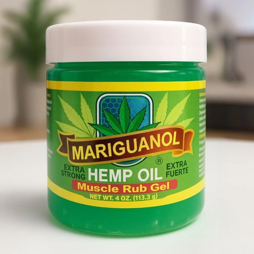 Mariguanol Extra Strong Muscle Rub Gel with Hemp Oil, Menthol & Camphor – Cooling, Fast-Absorbing Topical Gel for Post-Workout Active Lifestyles – Net Wt. (4 Ounce (Pack of 1)) MARIGUANOL uk supplements