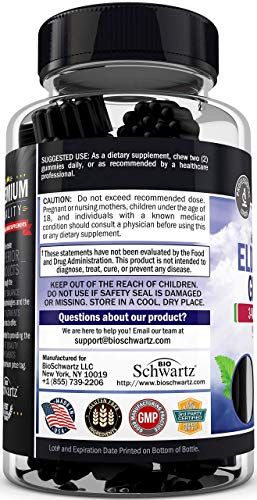 Elderberry Gummies with Zinc and Vitamin C for Adults & Kids - Natural Immune Support BioSchwartz uk supplements