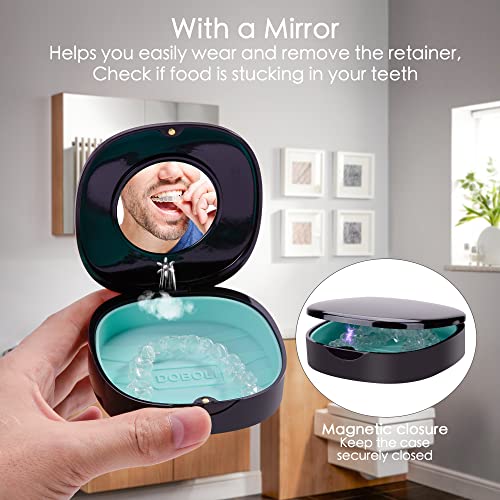 2 Pack Retainer Case with Vent Holes, Mirrors,Compatible with Invisalign,Night Guards Doboli uk supplements