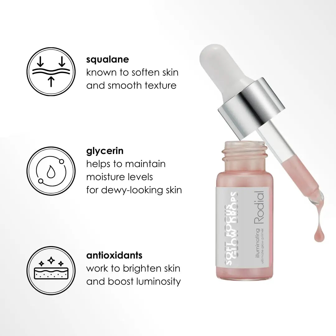 Rodial Soft Focus Glow Booster Drops 0.3 Deluxe fl oz, Illuminating Skin Serum with Glycerin and Antioxidants, Perfectioning and Smoothing Dewy Makeup Base, Weightless Formula Rodial uk supplements