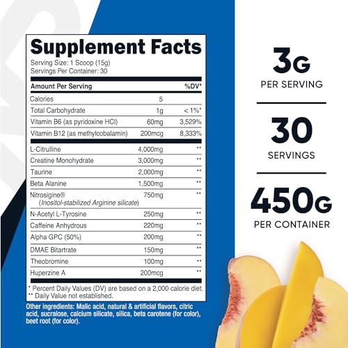 Nutricost Pre-C Pre-Workout Complex with Creatine (Peach Mango | 30 Servings) Powder Nutricost uk supplements