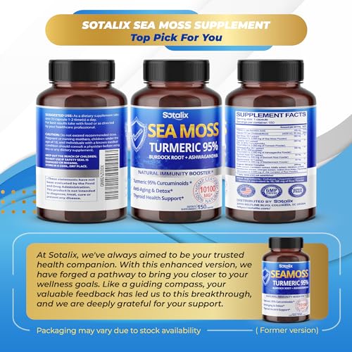 Sotalix Sea Moss Capsule 10100mg with Ashwagandha, Burdock Root, Bladderwrack SOTALIX SUPPLEMENT uk supplements