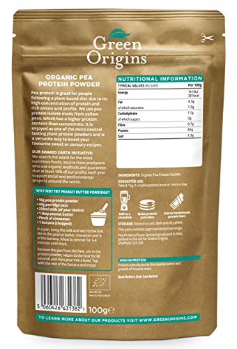 Green Origins Organic Pea Protein Powder 100g Green Origins uk supplements