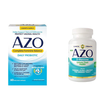 AZO Complete Feminine Balance Daily Probiotics for Women & D Mannose Urinary Tract Health AZO uk supplements