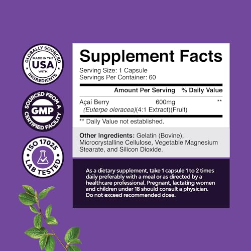 Natural Acai Berry Weight Loss Supplement Detox Products Antioxidant Superfood Natures Craft uk supplements
