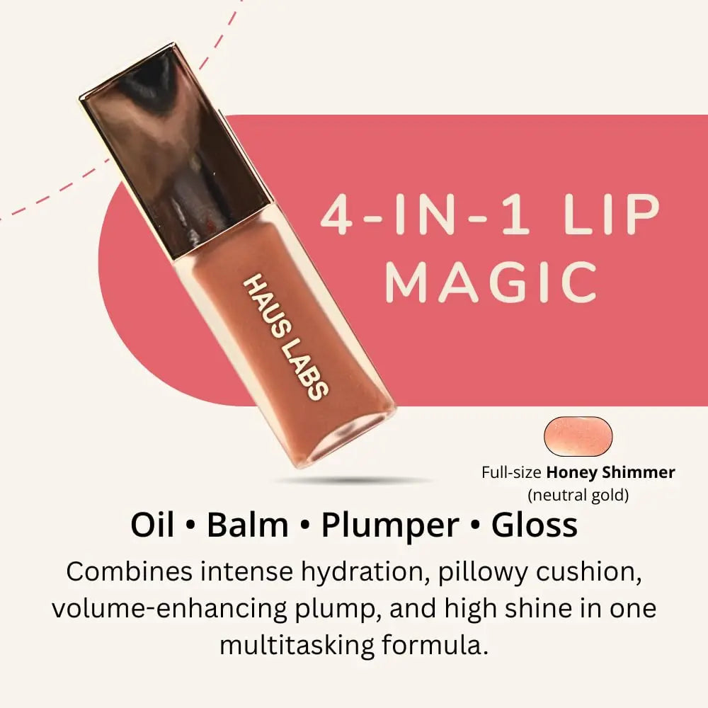 Haus Labs PHD Hybrid Innovation Plumping Lip Glaze Duo - Honey Shimmer Full Size & Persimmon Mini Haus Laboratories uk supplements