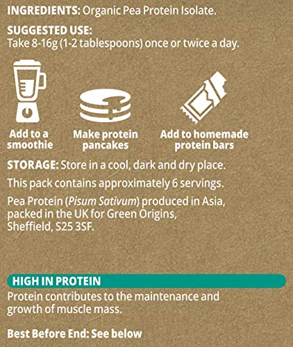Green Origins Organic Pea Protein Powder 100g Green Origins uk supplements