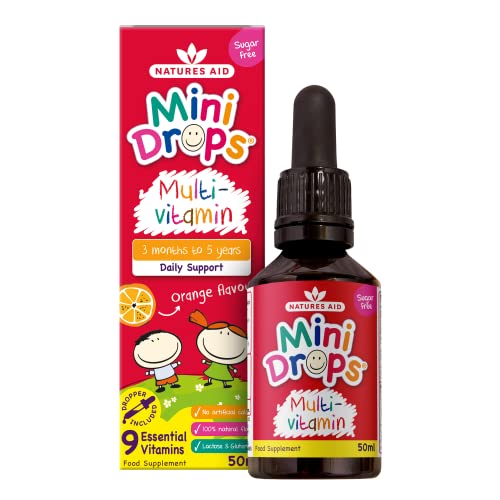 Natures Aid Mini Drops Multi-vitamin for Infants and Children, Sugar Free, 50 ml Natures Aid uk supplements