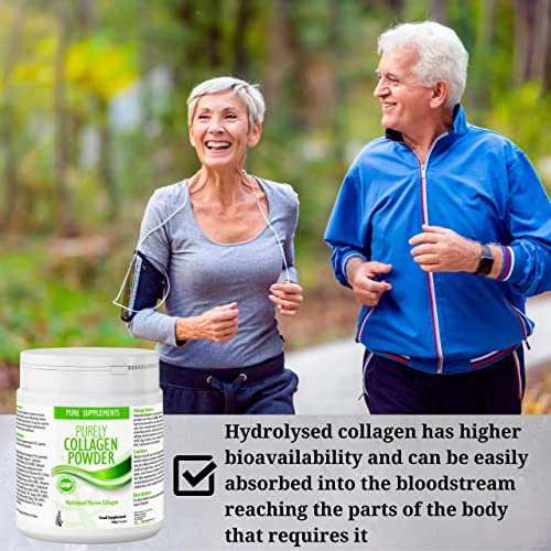 Collagen Powder Marine Supplement | Hydrolyzed Protein peptides with Hyaluronic Acid Vitamin C Biotin etc for Women Men Pure Food Supplements uk supplements