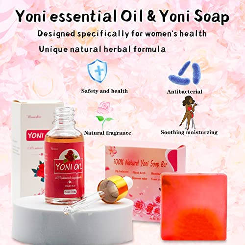 Yoni Soap Bars Vaginal Wash & Natural Yoni Oil Set Of 3, Ph Balance Eliminates Odor for Women Wovarkie uk supplements