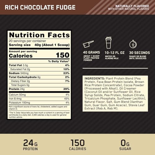 Optimum Nutrition Gold Standard 100% Plant Based Protein Powder, Gluten Free, Vegan Pro Optimum Nutrition uk supplements