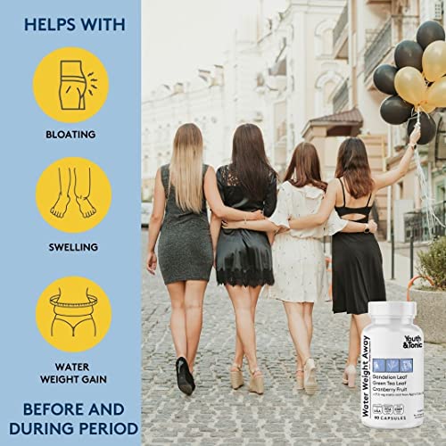 Youth & Tonic Natural Water Pills (90 Count) for Swelling Belly Bloating Youth & Tonic uk supplements