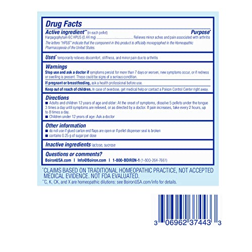 Boiron Harpagophytum 6C Homeopathic Medicine for Arthritis Pain Relief, Pain, Stiffness, Discomfort Boiron uk supplements