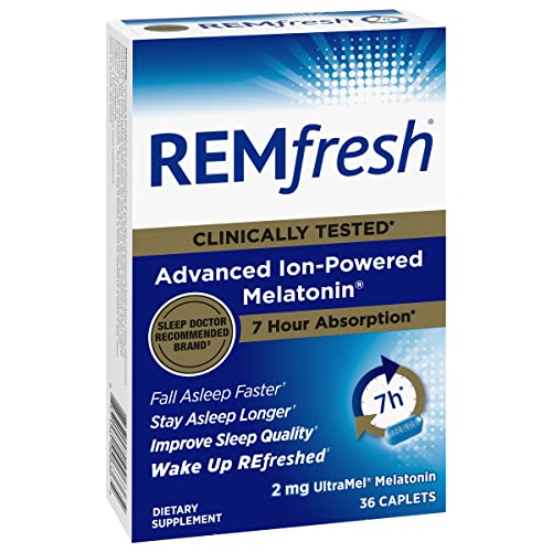 REMfresh 2mg Advanced Melatonin Sleep Aid Supplement (36 Caplets) REMfresh uk supplements