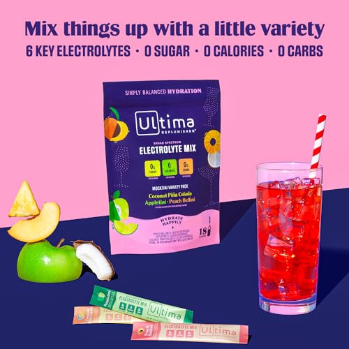 Ultima Replenisher Daily Electrolyte Drink Mix – Mocktini Variety, 18 Stickpacks – Hydration Ultima Replenisher uk supplements