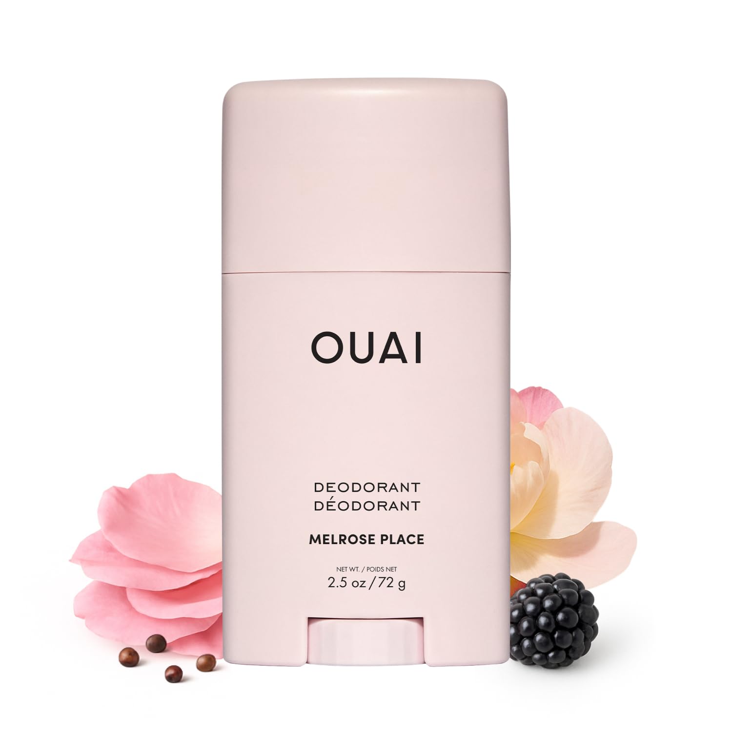 OUAI Aluminum Free Deodorant - Women's Deodorant with 24-Hour Odor Control & Invisible Application - Enriched with Notes of Rose, Berry, Lychee & Pink Peppercorn - Melrose Place (2.5 oz) OUAI uk supplements