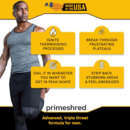 PrimeShred Fat Burner Pills for Men, Triple Action Weight Loss Supplement with Caffeine PrimeShred uk supplements