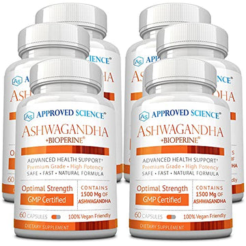 Approved Science® Ashwagandha 1500mg with Bioperine® and Ginger- Alleviate Sleepless Approved Science uk supplements