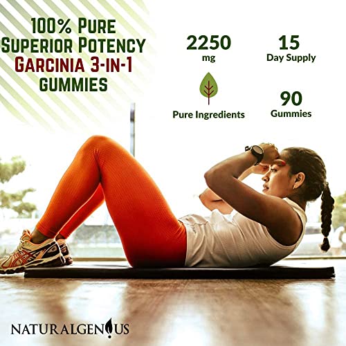 Fat Burning Gummies Pure Extract Garcinia Cambogia, Green Coffee, Raspberry Ketones NATURALGENIUS uk supplements