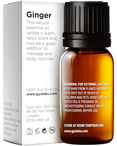Gya Labs Ginger Oil for Comfort - Natural Ginger Essential Oil for Massage Oil - Ginger Oil Gya Labs uk supplements