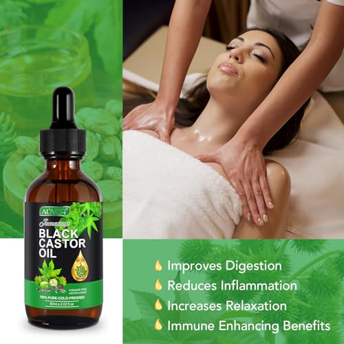 ALIVER Jamaican Black Castor Oil (2 Pack), Jamaican Castor Oil Organic Cold Pressed Unrefined ALIVER uk supplements