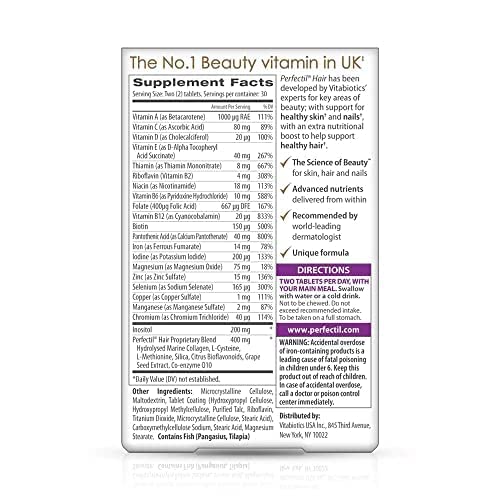 Perfectil Vitabiotics Plus Hair, 60 Count Perfectil uk supplements