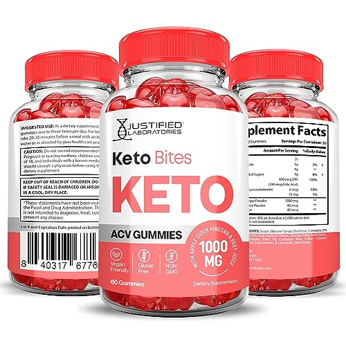 Justified Laboratories Keto Bites Keto ACV Gummies 1000MG Vegan Non GMO with Pomegranate Justified Laboratories uk supplements