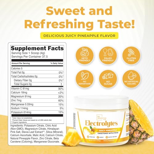 Keto Electrolytes Powder No Sugar -  Made In The USA Electrolyte Mix My Adventure to Fit uk supplements