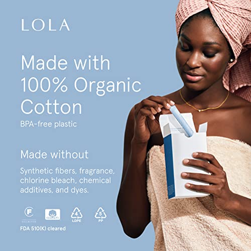 LOLA Organic Cotton Tampons, 60 Count - Tampons Regular, Period Feminine Hygiene Products LOLA uk supplements