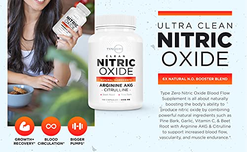 Type Zero Nitric Oxide 6X Booster, 150 Veggie Capsules - Natural Supplement - Beetroot Type Zero uk supplements
