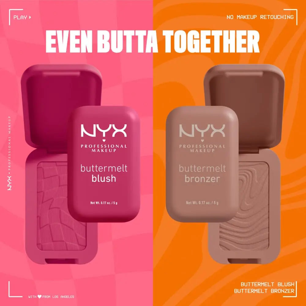 NYX PROFESSIONAL MAKEUP Buttermelt Powder Blush, Fade and Transfer-Resistant Blush, Up to 12HR Make Up Wear, Vegan Formula - For The Butta NYX PROFESSIONAL MAKEUP uk supplements