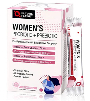 Probiotics for Women Probiotic Powder Supplement - Prebiotics and Probiotics for Weight Loss NATURE TARGET uk supplements