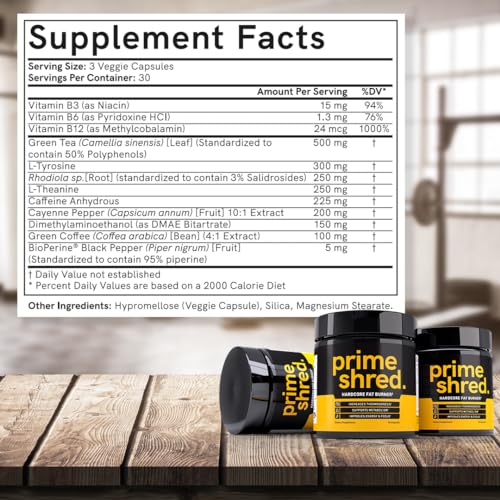 PrimeShred Fat Burner Pills for Men, Triple Action Weight Loss Supplement with Caffeine PrimeShred uk supplements