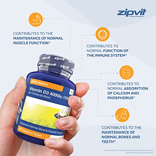 Vitamin D 4000iu 360 Micro Tablets. Vegetarian Society Approved. 12 Months Supply Zipvit uk supplements