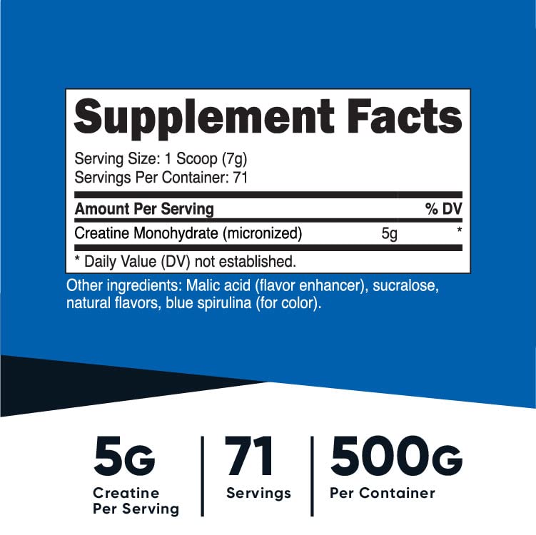 Nutricost Creatine Monohydrate Powder (Blue Raspberry), 500 Grams (1.1 LBS) Nutricost uk supplements