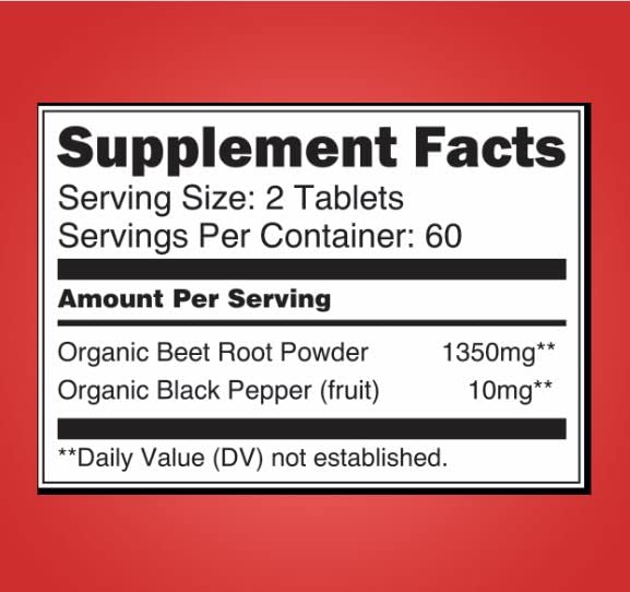 Organic Beet Root Powder 1350mg with Black Pepper-Nitric Oxide Booster, Digestive System Blossom Nature uk supplements