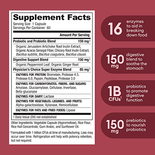 Physician's CHOICE Digestive Enzymes - Multi Enzymes, Organic Prebiotics & Probiotics Physician's CHOICE uk supplements