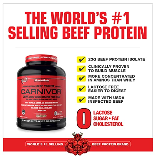 MuscleMeds, Carnivor Beef Protein Isolate Powder 56 Servings, Chocolate, 72 Ounce MuscleMeds uk supplements