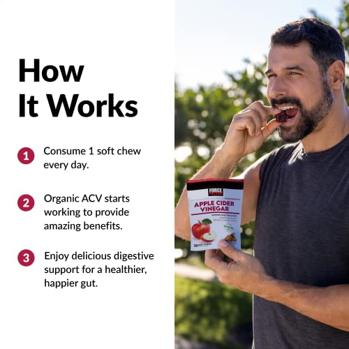 Force Factor Organic Apple Cider Vinegar Soft Chews for Digestion and Metabolism Support Force Factor uk supplements