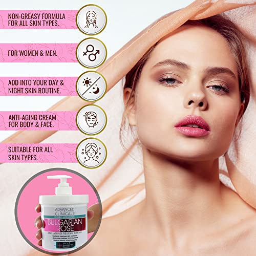 Advanced Clinicals Bulgarian Rose Anti Aging Vitamin E Moisturizer Body Lotion & Face Advanced Clinicals uk supplements