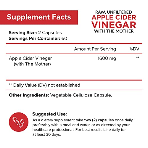 Apple Cider Vinegar Capsules with The Mother - 120 Vegan ACV Pills NutriFlair uk supplements