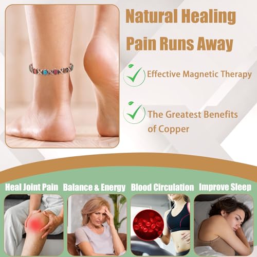 MagVIVACE Copper Anklet for Women for Arthritis and Joint, Magnetic Therapy Ankle Bracelet, Jewelry Gift MagVIVACE uk supplements