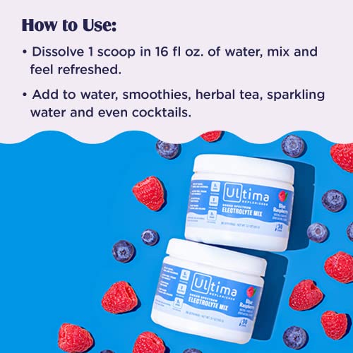 Ultima Replenisher Electrolyte Hydration Drink Mix, Blue Raspberry, 30 Servings Ultima Replenisher uk supplements
